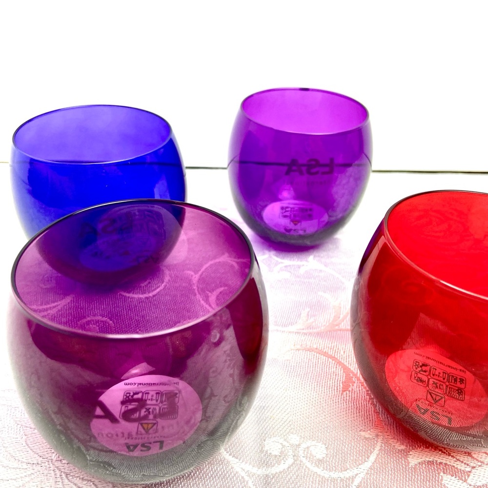 LSA International Colored Glass  Tealight Holders (4pcs.)